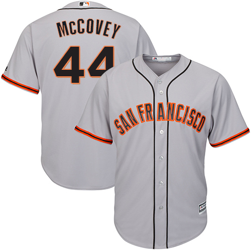 Giants #44 Willie McCovey Grey Road Cool Base Stitched Youth MLB Jersey